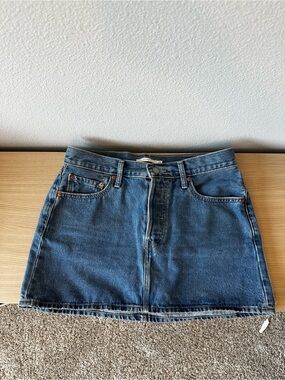 Levi's Icon Indigo Blue Denim Mini Skirt
